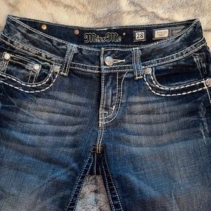 Miss Me jeweled animal print pocket jeans size 28